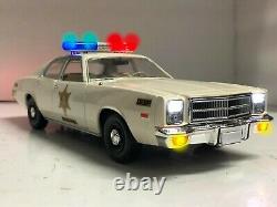 1/18 Plymouth FURY DUKES OF HAZZARD COUNTY SHERIFF Working POLICE Lights Ut