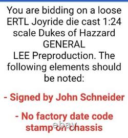 124 ERTL Joyride Dukes of Hazzard GENERAL LEE Preproduction- Signed By BO