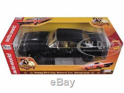1969 Dodge Charger Black Happy Birthday General Lee 1/18 By Autoworld Awss110