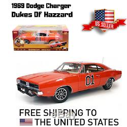 1969 Dodge Charger Dukes Of Hazzard General Lee 1/18 Diecast Car Model by Autow