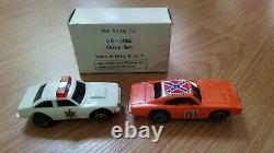 1981 Ideal Dukes Of Hazzard General Lee Sheriff Roscoe Slot Cars Set in Box