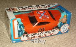 1981 THE DUKES OF HAZZARD GENERAL LEE 11 INCH MEGO CAR WITH FIGS MINT IN BOX