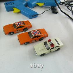 1981 The Dukes Of Hazzard Electric Slot Racing Cars Incomplete for Parts Repair