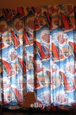 1982 Dukes of Hazzard General Lee Vintage Curtain Drape Panel Set
