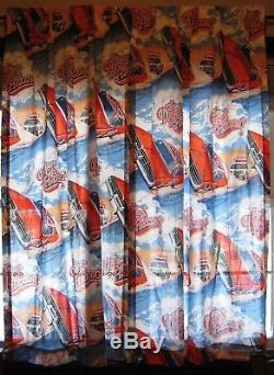 1982 Dukes of Hazzard General Lee Vintage Curtain Drape Panel Set