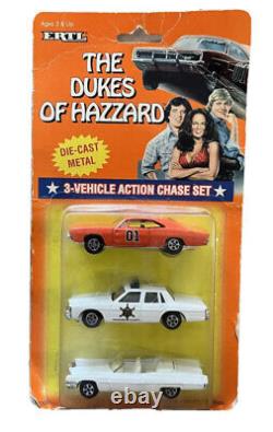 1997 VINTAGE ERTL DUKES OF HAZARD SET OF 3 CARS 1/64 Scale New On Card RARE