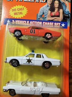 1997 VINTAGE ERTL DUKES OF HAZARD SET OF 3 CARS 1/64 Scale New On Card RARE