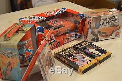 7pc Dukes of Hazzard General Lee Charger Lot 1/18 Diecast, ERTL Kit, Lunch Pail