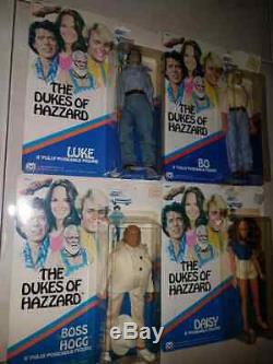 AF 1981 Mego THE DUKES OF HAZZARD 8 Set of 4 (Luke, Bo, Daisy, Boss Hogg) vintage
