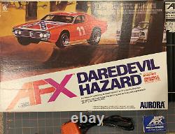 AFX Daredevil Hazard Slot Car Set Rebel Charger Plymouth Roadrunner 43 Dukes