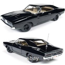 AWSS110 AUTO WORLD. 1969 Dodge Charger. GENERAL LEE BLACK COLOR. 1/18 NEW