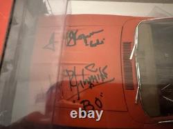 Auto World 118 General Lee 1969 Dodge Charger Autographed Schneider Wopat COA