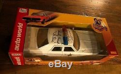 Autographed Auto World Dukes Of Hazzard 1975 Dodge Police Car 118 Scale-new