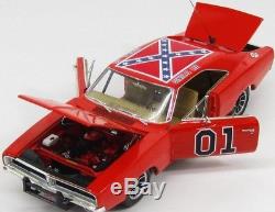 Autoworld Dcst 1/18 1969 Dodge Charger 01 General Lee Dukes Of Hazzard With Flag