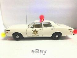 CUSTOM 1977 Plymouth FURY HAZZARD COUNTY SHERIFF Working LIGHTS and SIREN 1/18