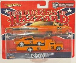 Custom Hot Wheels Team Transport'69 Dodge Charger Dukes of Hazzard Flatbed withRR