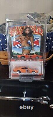 Custom HotWheels 69 Dodge Charger Dukes Of Hazzard General Lee with Daisy on Card