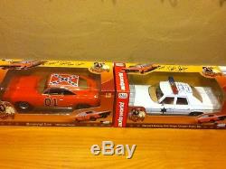 Dukes Of Hazzard 118 Diecast Autograph Signed Cars General Lee & Police Car