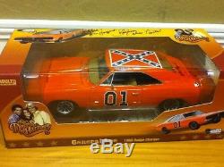 Dukes Of Hazzard 118 Diecast Autograph Signed Cars General Lee & Police Car