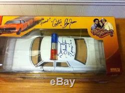Dukes Of Hazzard 118 Diecast Signed Autographed Cars General Lee & Police Car