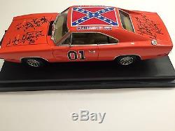 DUKES OF HAZZARD Catherine Bach Wopat Schneider signed GENERAL LEE Die Cast Car