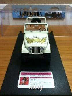 Dukes Hazzard General Lee Cooter Daisy 1/18 Dixie Jeep Case Signed Autographs