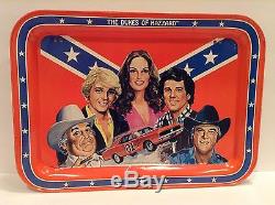 Dukes Of Hazzard TV Tray Vintage 1981 Con flag General Lee Daisy Bo Luke Boss