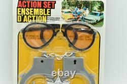 Dukes of Hazzard ACTION SET, Handcuffs, Glasses & Badge, 1981 Rack Toy, MOC