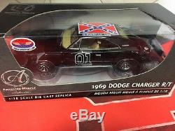 Dukes of Hazzard Black General Lee 1/18 ERTL 1969 Dodge Charger RT RARE 1 / 750