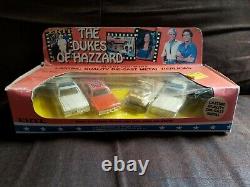 Dukes of Hazzard General Lee 1981 ERTL 1/64 4 Car Set with Daisy's Jeep, Cop Cars