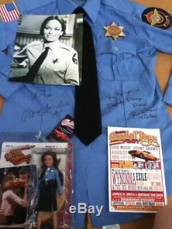 Dukes of Hazzard General Lee Deputy Daisy Duke Shirt withBadge Autographs + MORE