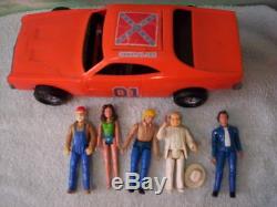 Dukes of Hazzard General Lee car & (5) figures 1981 / MEGO / Bo, luke, jessie, boss