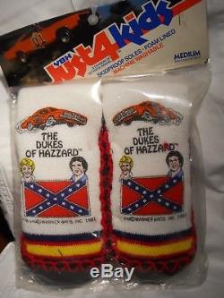 Dukes of Hazzard Slipper Socks 1983 Sox New NOS General Lee Flag Bo Luke