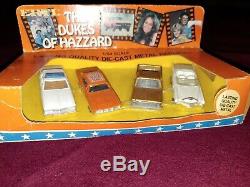 Dukes of Hazzard dirty General Lee 1/18 + Ertl 4 Pack w rare Cooters Tow Truck