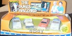 Er2tl 1981 THE DUKES OF HAZZARD SET OF 4 DIECAST HTF WITH THE GENERAL LEE SEALED