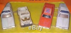 Er2tl 1981 THE DUKES OF HAZZARD SET OF 4 DIECAST HTF WITH THE GENERAL LEE SEALED