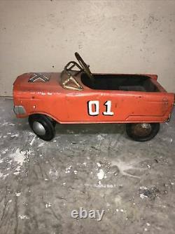 FULL SIZE Murray RIDE ON PEDAL CAR, Dukes Of Hazard Painted. 1960s Works. GUC
