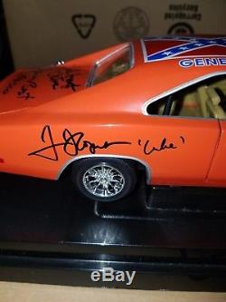 General Lee Signed by 6 cast members COA Dukes of Hazzard Auto (with Rosco)