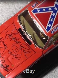 General Lee Signed by 8 cast members psa/dna COA Dukes of Hazzard Auto Read