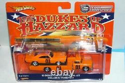 Hot Wheels Team Transport Dukes Hazzard 69 Dodge Charger General Lee & Retro