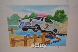 Mego Dukes Of Hazzard Police Chase Car Original Box Artwork Painting! & Mib Toy