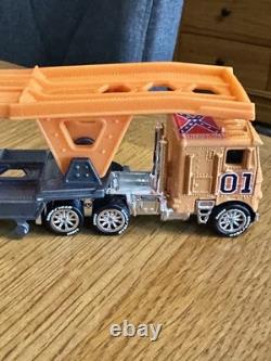 Matchbox HotWheels General Lee car transporter Dukes Of Hazzard tractor trailer