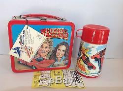 New Unused Mint Vintage 1983 Dukes Of Hazzard Lunchbox With Thermos, Papers, Tags