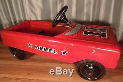 ORIGINAL 1960s AMF REBEL Pedal Car The DUKES of HAZZARD General Lee style NICE