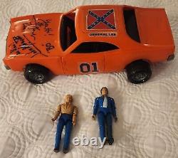 Original Mego 1980 Dukes Of Hazzard General Lee Signed Bo And Luke Duke Figures