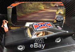 Pioneer Matt Black 1969 Dodge Charger General Lee Dukes of Hazzard Slot Car 1/32