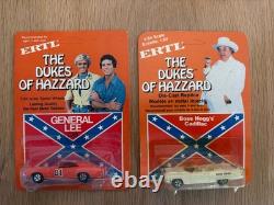 RARE MINT General Lee MOC DUKES OF HAZARD & BOSS GOGG's Cadilac 1/64 scale Ertl