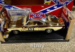 Rare Authentic 1/18 George Barris The General Lee Gold American Muscle Diecast