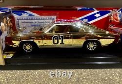Rare Authentic 1/18 George Barris The General Lee Gold American Muscle Diecast