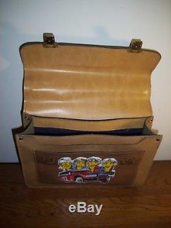 Rare Find Dukes Of Hazzard Tan Leather 1980's General Lee & Cast School Bag